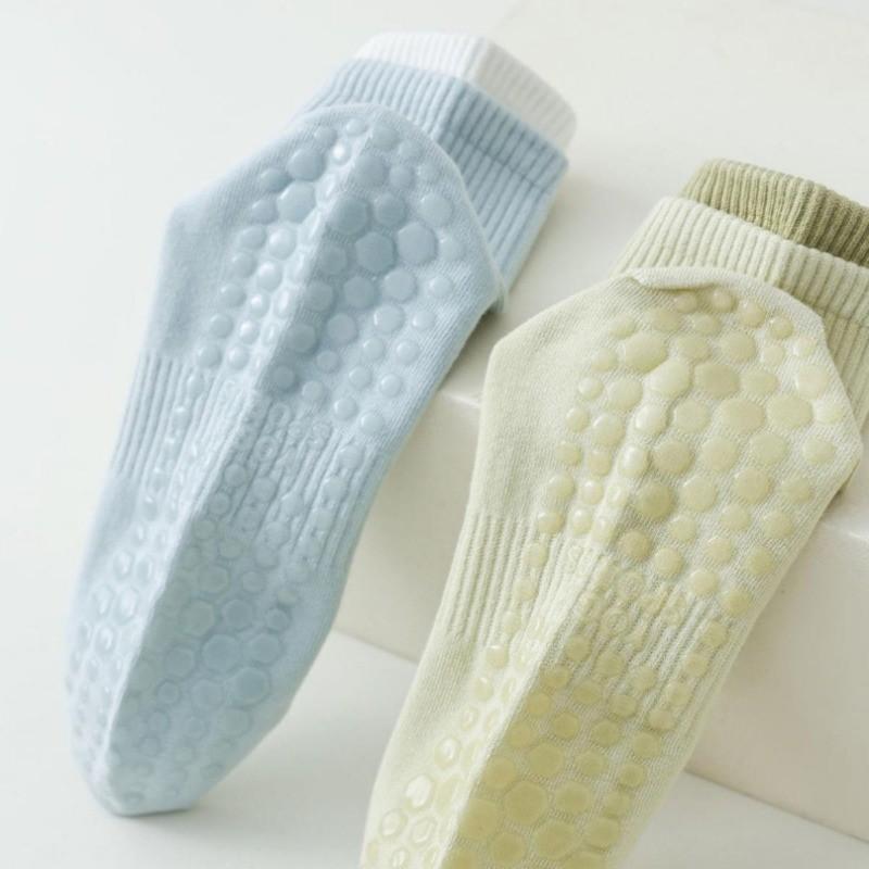 5 Paar Trendige Yoga-Socken Damen Bodensocken Koreanischer Stil Baumwollsocken Sport Tanz Professionell Rutschfeste Silikonsocken