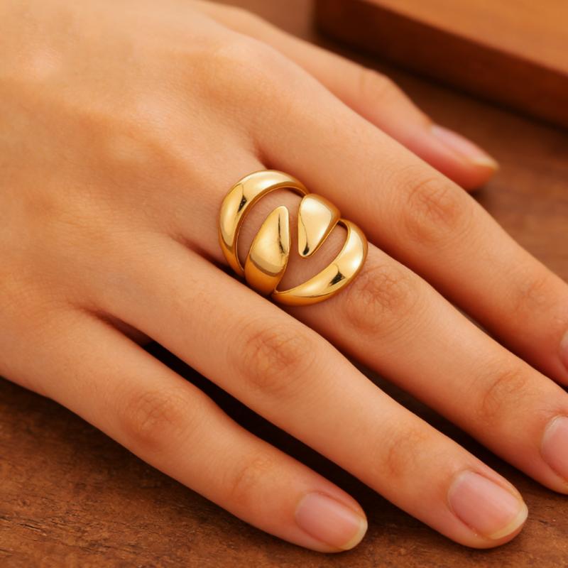 Stainless Steel Smooth Surface Design Rings for Women Men Classic Exaggerated Wide Chunky Opening Ring Party Jewelry Accessories