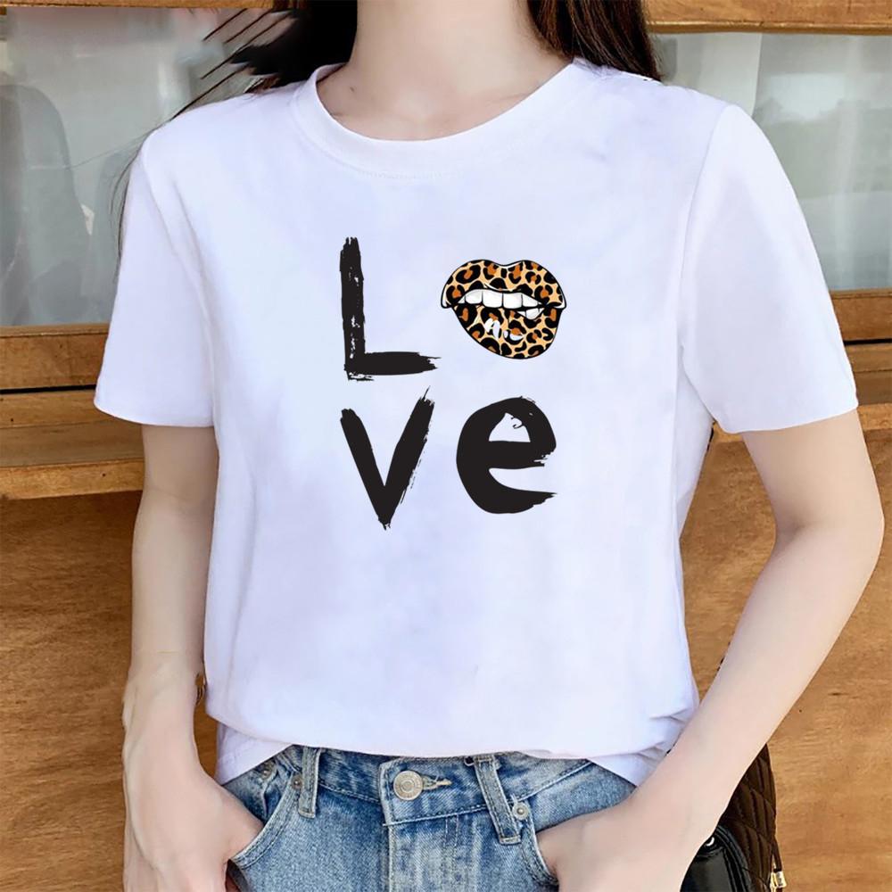 Summer Sexy Lip Print Short Sleeve Tshirt Womens Fashion Graphic Top High Street Slim Fit Modal Fabric