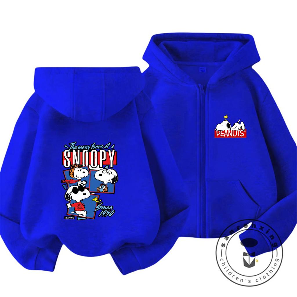 Trendy Hot Cartoon Zipper Hoodie Cute Casual Winter Hooded Kids Apparel Snoopy Children 3 14