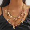 Tooth Shell Snail Shell Crystal Chain Multi-layer Alloy Necklace Direct Sale Seaside Jewelry