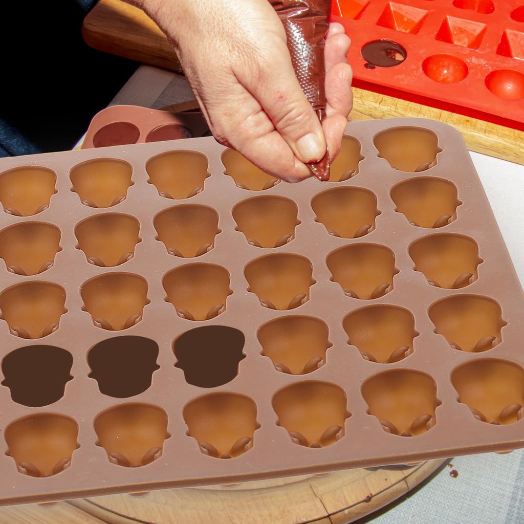 Skull Mold Cake Cookie Molds Silicone for Baking Christmas Chocolate Pastry Gummy Cakes Fudge Cupcake