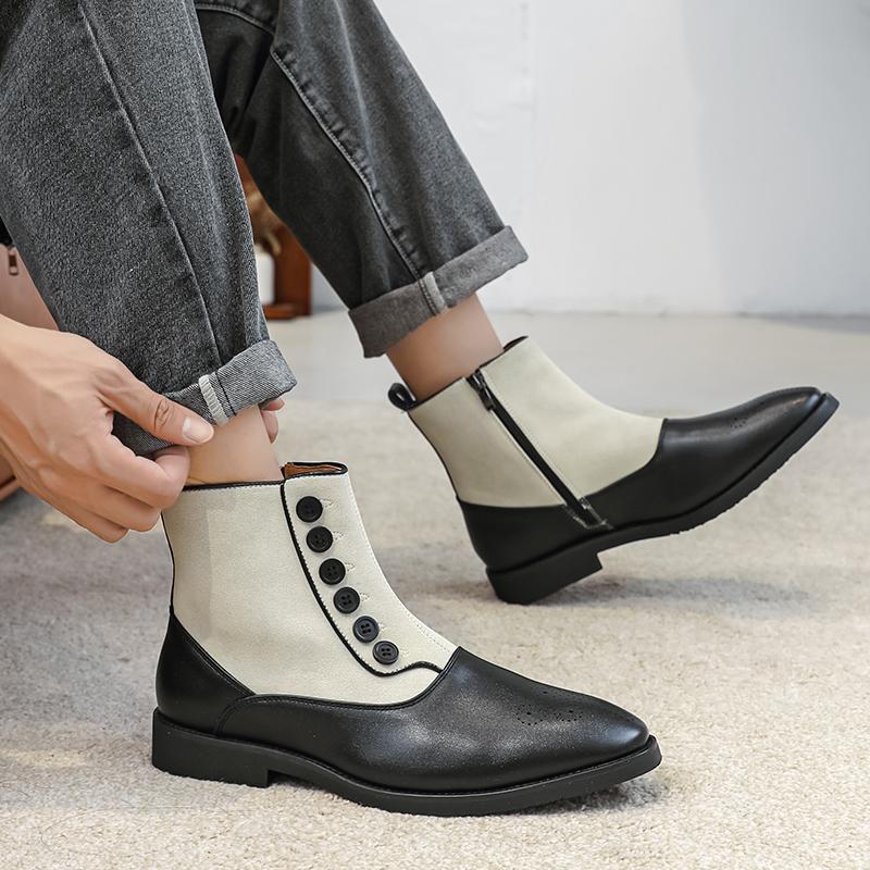 Mode Britischer Stil Lässige Herrenstiefel Frühling Herbst Bequeme Chelsea Herrenschuhe Luxus Designer Herren Hochzeitsschuhe Übergröße 38-46