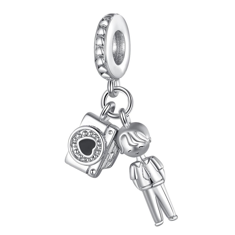Glamour Jewelry Suitcase Camera Beaded Silver Plated Diy Accessories For Bracelets Necklace Women