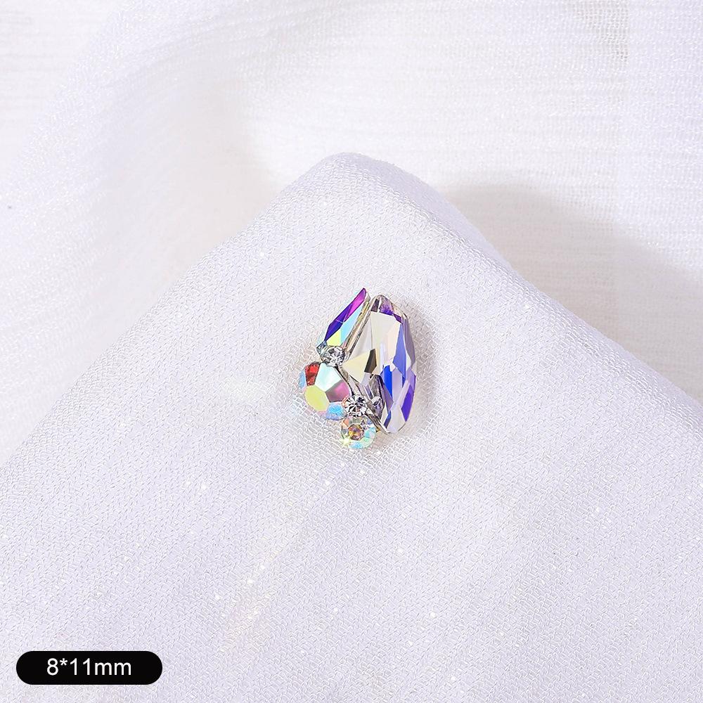 Nail Art Diamond Ball Stack Diamond Finished Nail Art Diamond Decoration Super Shiny Rectangle Right Angle Handmade Diamond Set With Pearl Decoration