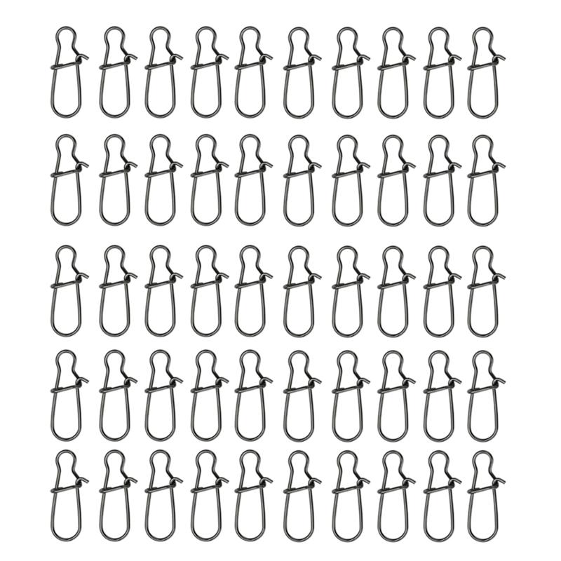 

100PCS Black Strengthen Quick Snap Hook Connection Ring For Lure Fishing Accessories 10 For Hard Baits Or Soft Baits чорний