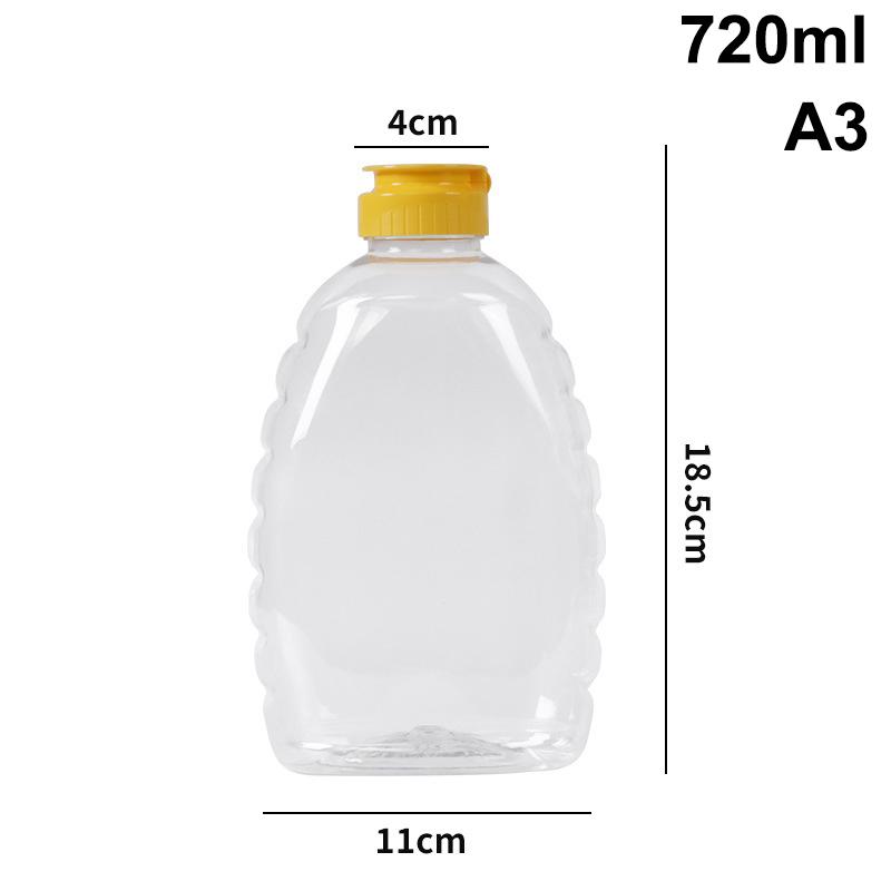 Transparent Reusable Plastic Honey Bottles Squeeze Honey Bottle Container Holder With Lid For Storing And Dispensing Honey Jar
