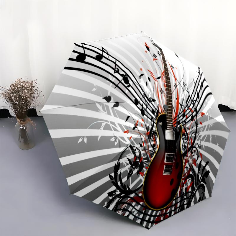 1PC electric guitar Umbrella Portable Folding Umbrella Iron Frame Hole Bone Structure Outdoor Home Umbrella A15