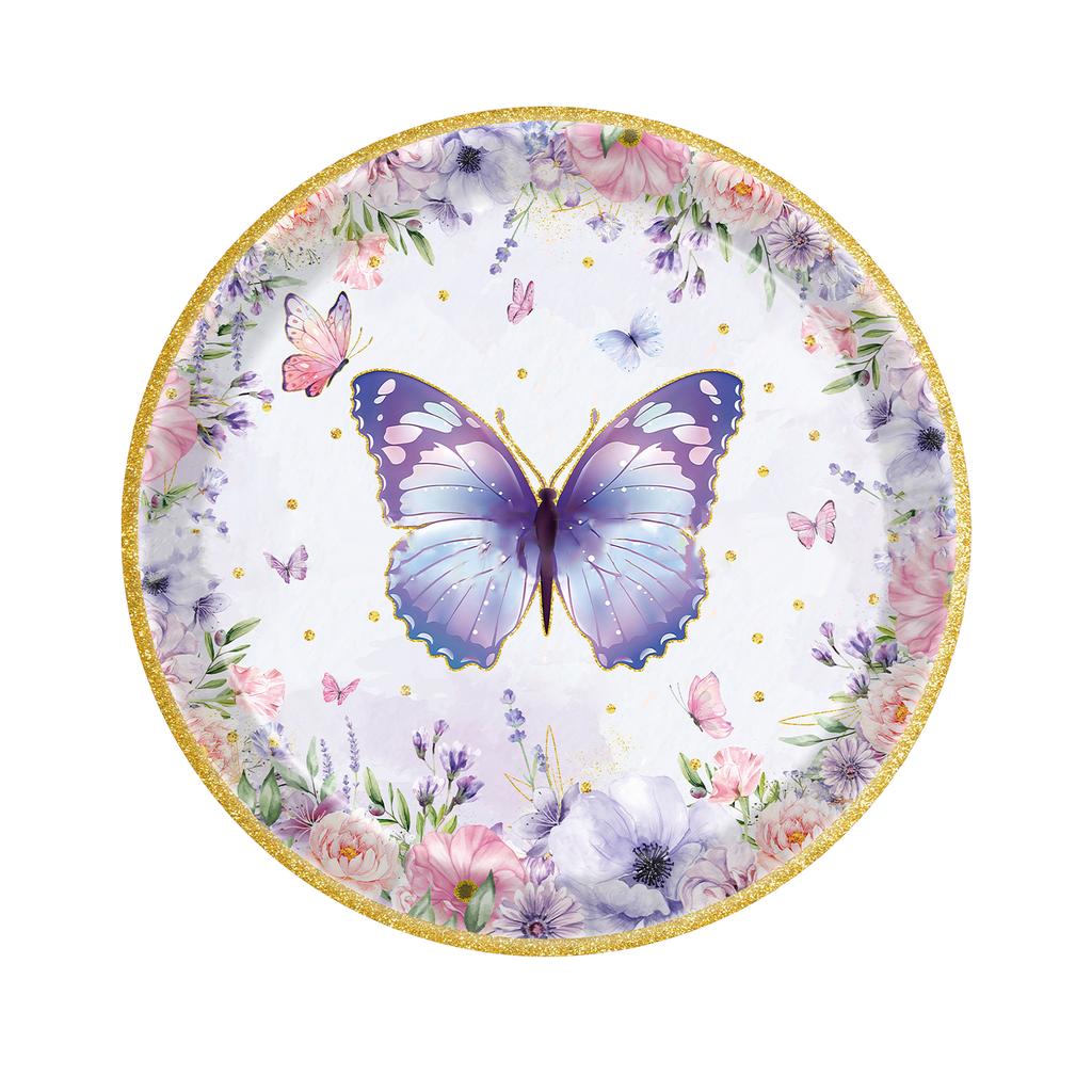 Butterflies Birthday Party Tableware Set Butterflies Birthday Party Supplies Butterflies Paper Plates Set Supplies