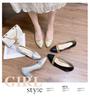 2025 Spring Women's High Heels: Pointed Toe Chunky Heel Slip-On Shoes with Rhinestones, Large Sizes Available