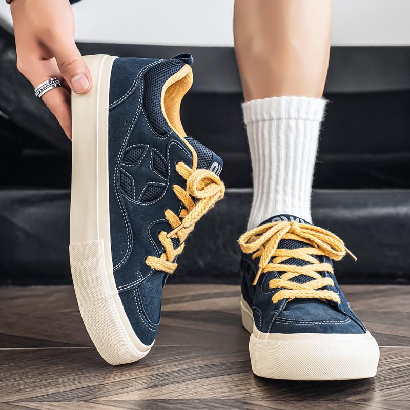 Men 's Casual Four Seasons Fashion Canvas Skateboarding Students Comfortable Sneakers Boys Trending Soft Sole Breathable Shoes