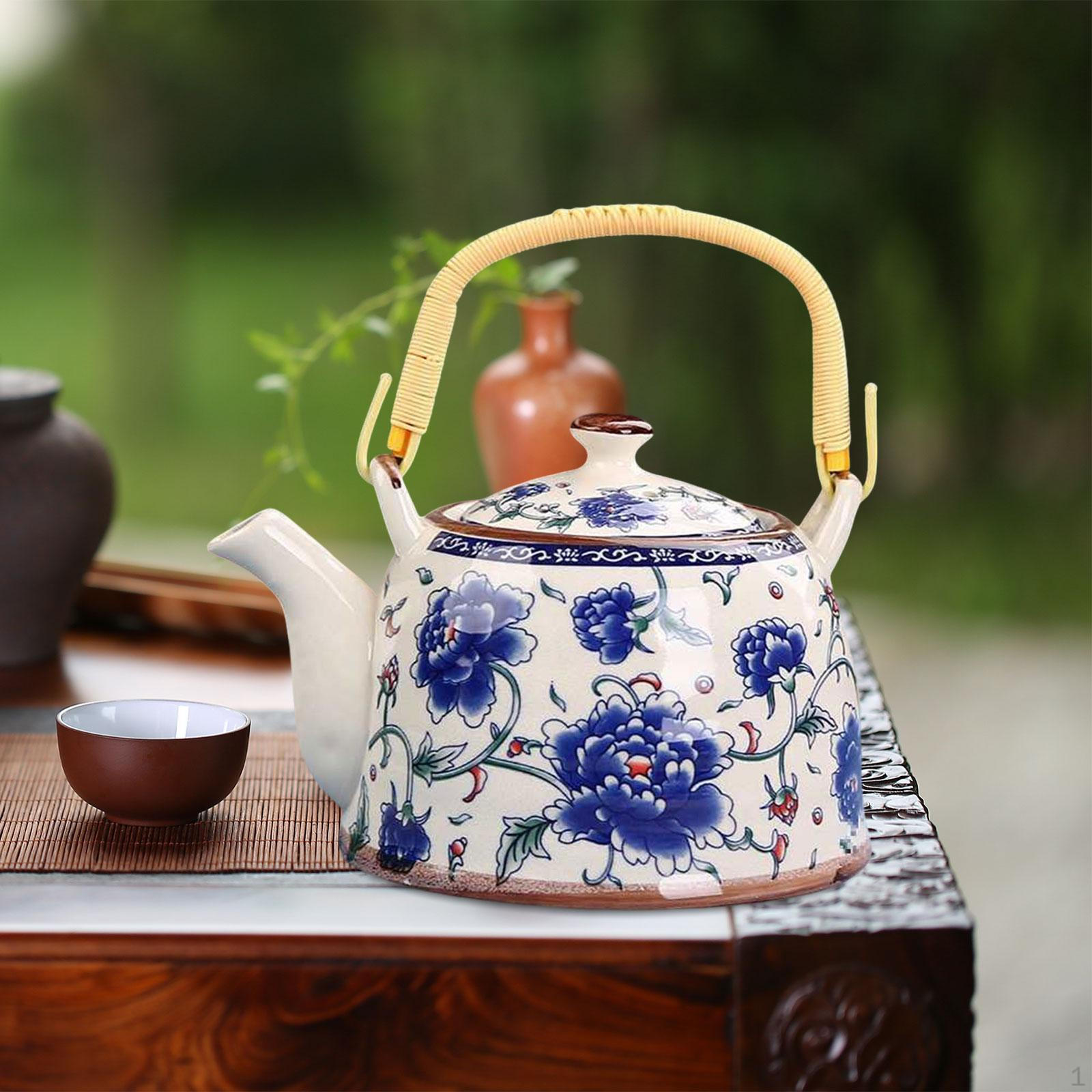 

Керамический чайник для заваривания чая объемом 900 мл с ситечком для использования дома и на улице peony