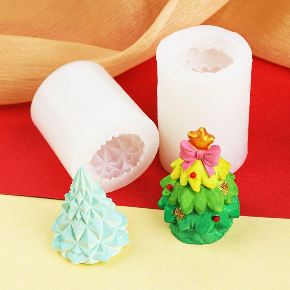 DIY Candle Mould Silicone Soap Mold Gypsum Christmas Tree Candle Mold  Candle Making
