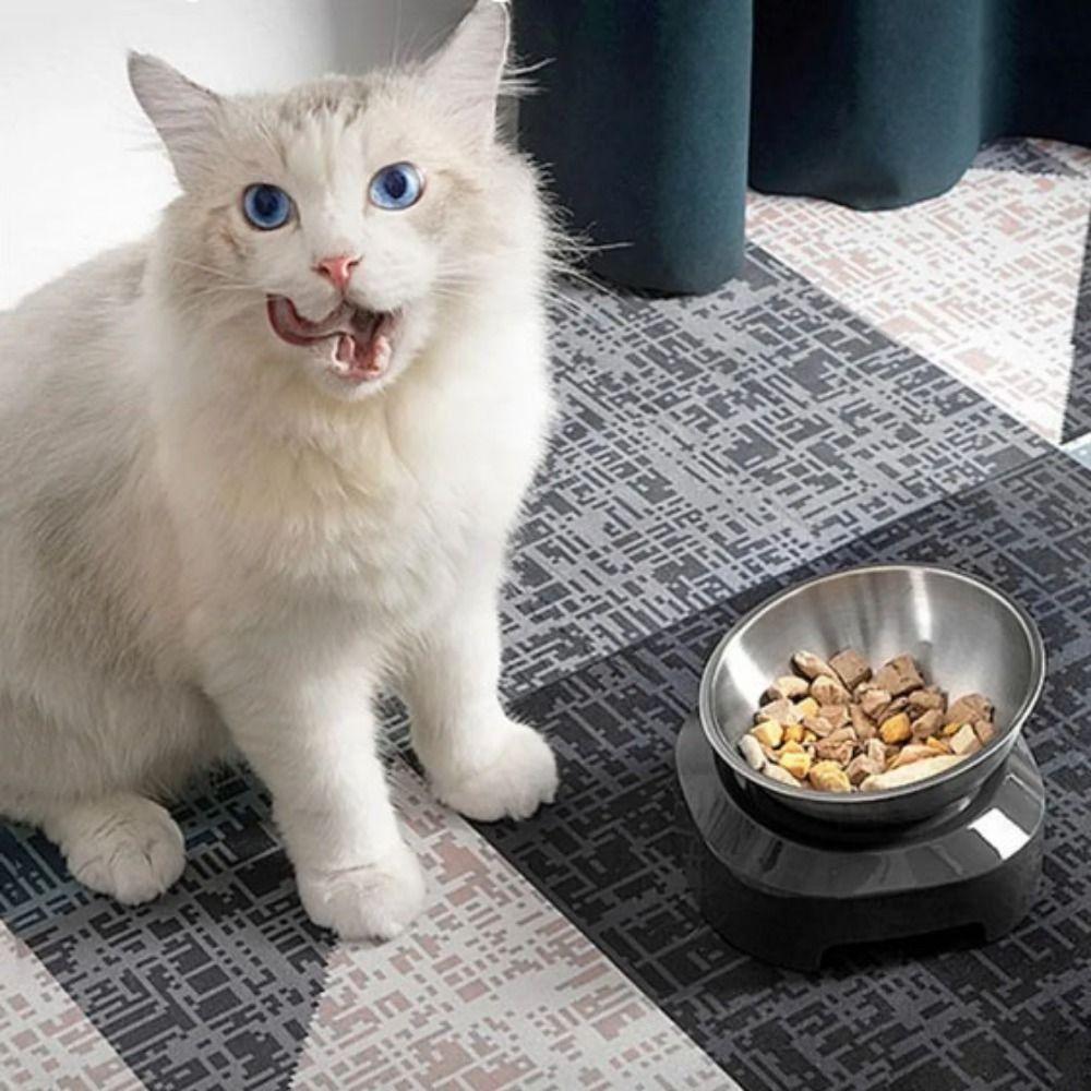 Non-Slip Stainless Steel Cat Bowl With Stand Single Double Cat Bowl Adjustable Cat Bowl  Dogs