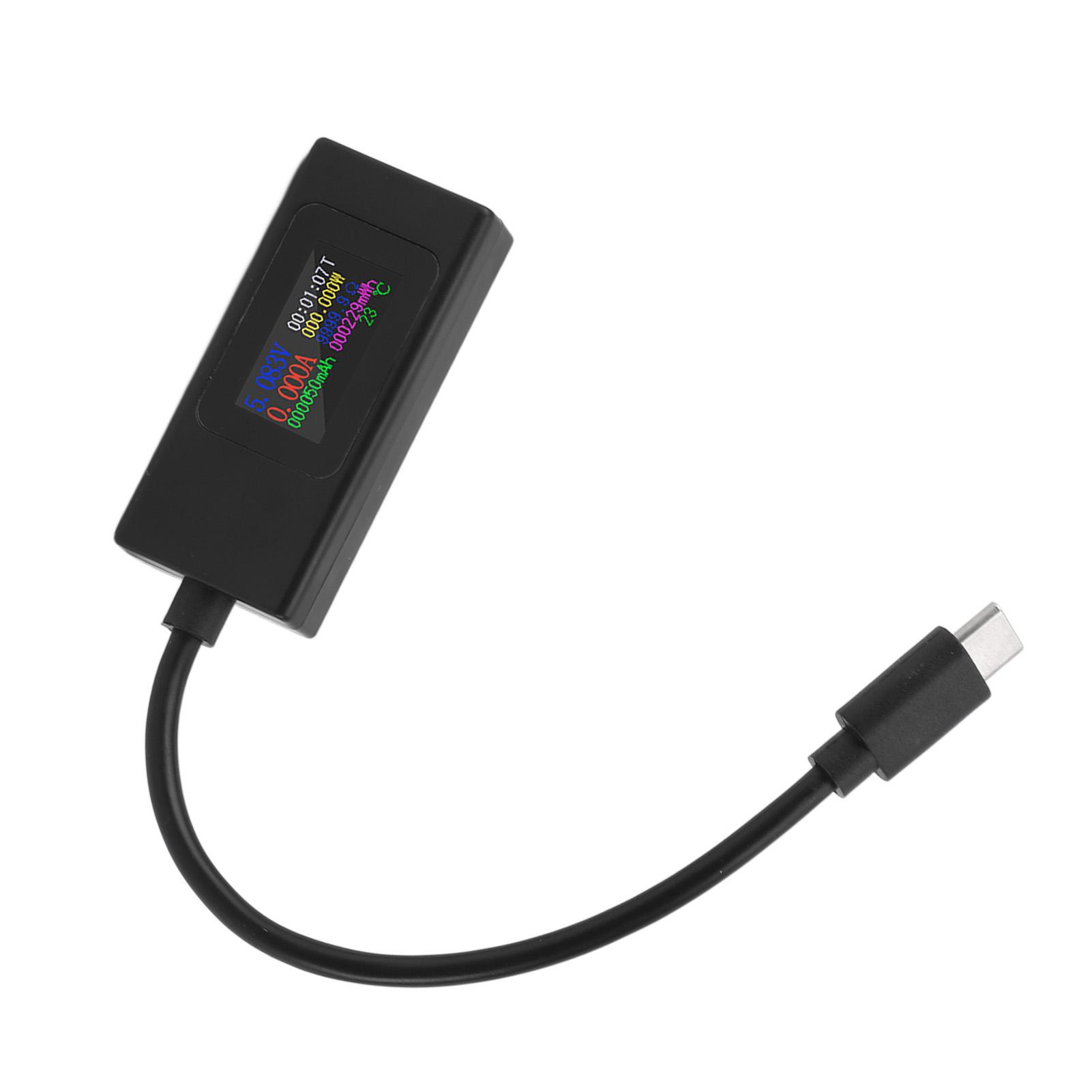 

USB C Tester Color Screen Multifunctional Bidirectional Testing USB Current Voltage Meter for Phone Computer Black