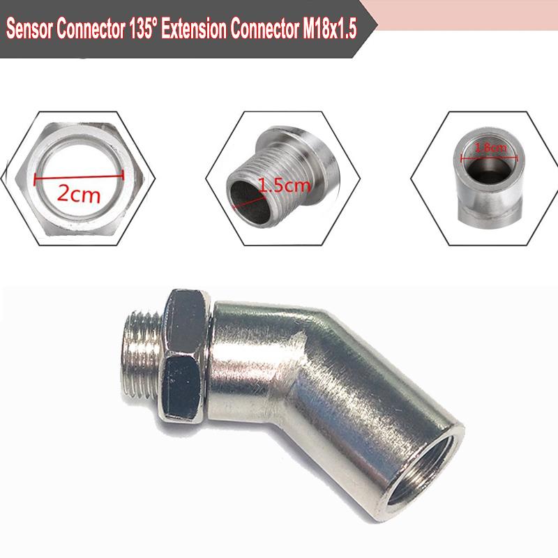 Universal M18X1 5 Oxygen Sensor Spacer 45 Degree  Extension Connector Car Accessories серебряный