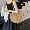 Casual vacation straw bag women's 2025 summer new woven bag large-capacity handbag beach shoulder bag