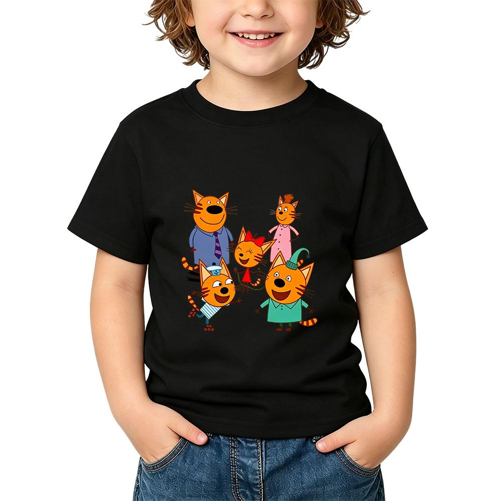 T-shirt per Bambini 100% Cotone Kid-e-cats 2-12 Anni Stampa Cartone Animato T-shirt Bambini Carine Top Casual Girocollo Manica Corta Abbigliamento Estivo