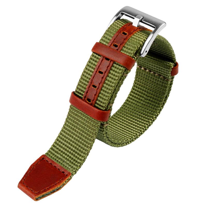 High Quality Nylon 20mm 22mm Watchband Seatbelt Khaki Military Sport Canvas Wrist Band Bracelet for Hamilton /Rolex Watch Strap