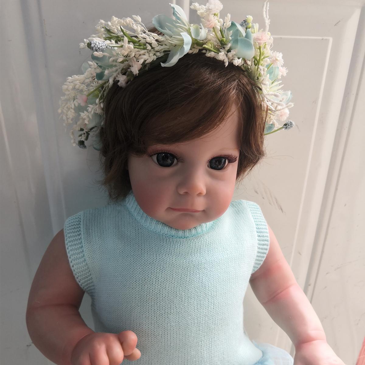 

NPK 60 см Reborn Baby для маленьких девочек очень мягкая тканевая кукла мягкая игрушка реалистичная настоящая мягкая на ощупь 60cm