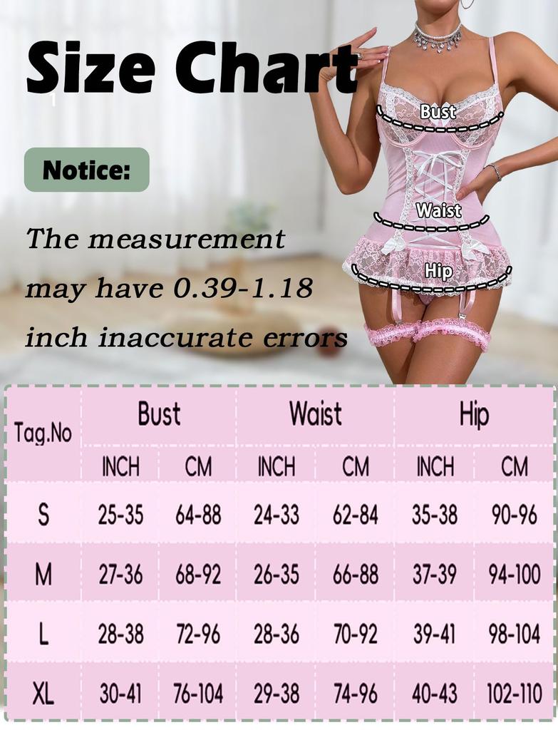 Sexy Cute Leg M [Maeau] Leotard, See-through, Lingerie, Lace, Babydoll, Women's, Bodysuit, See-through, Pajamas, Casual, Loungewear, Gift, Ring, Pink,