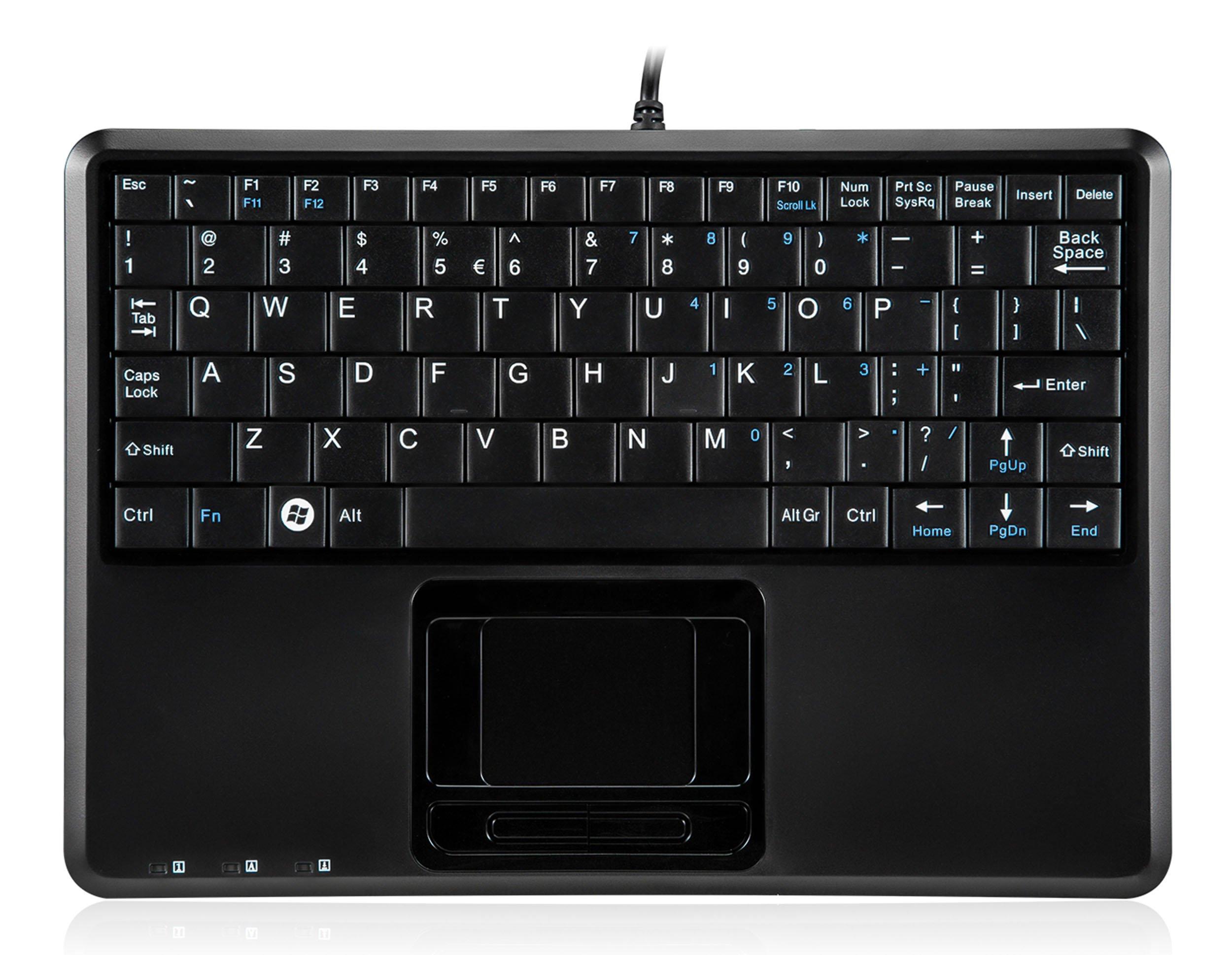 

Perixx Keyboard Wired with Touchpad Pantograph Key with 2 USB Hubs English Layout PERIBOARD-510HPLUS (Touchpad) чорний