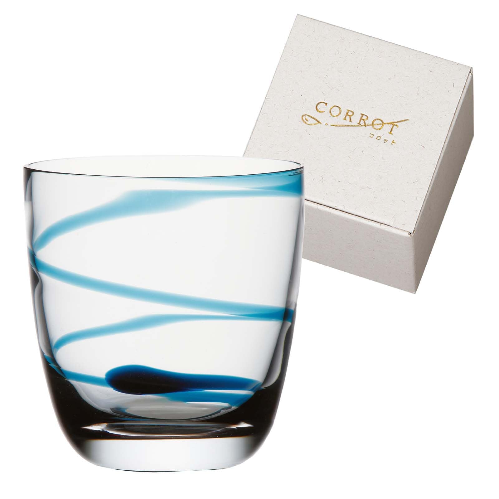 Toyo Sasaki Glass CORROT Blue 10081 in Handmade (Spiral) [Made Japan, Glass, 280ml]