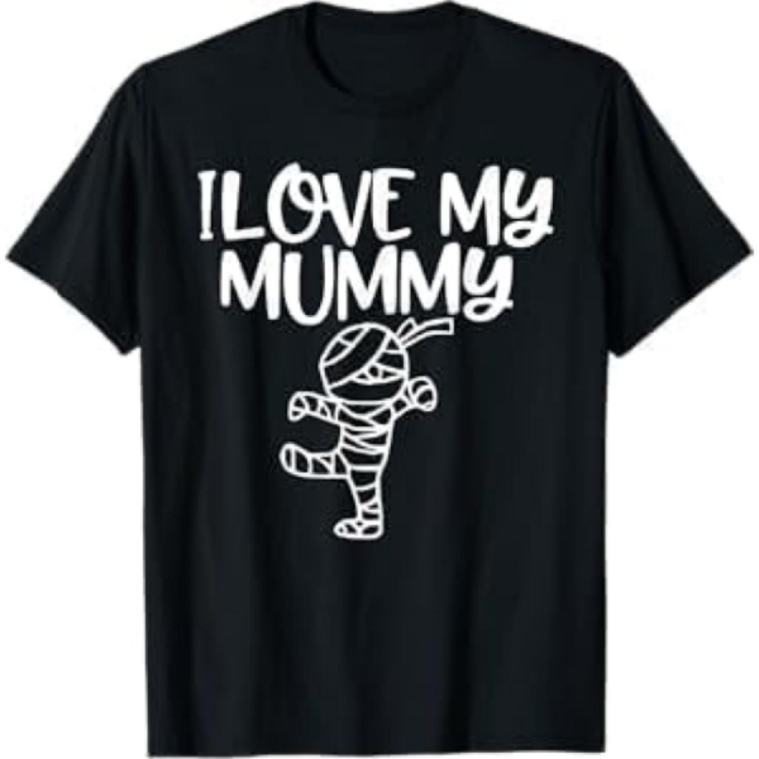 I Love My Mummy - Funny Halloween Mummies T-Shirt AT1 Mens Womens Tank Top Sweatshirt Hoodie Black S