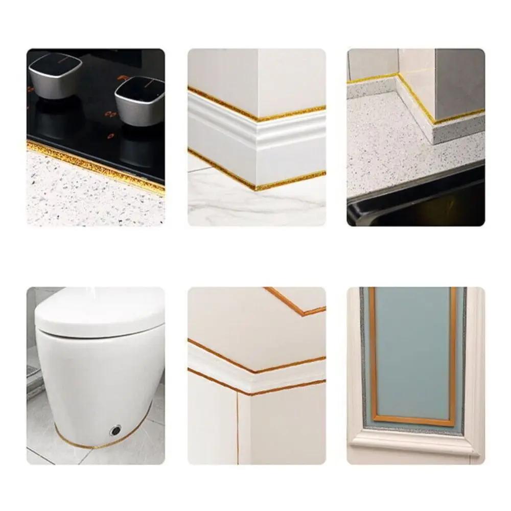6/12m PVC Ceramic Tile Seam Tape Self-adhesive Seam Sticker Bathroom Waterproof Mildew Proof Gap Tape Ceiling Edge Strips