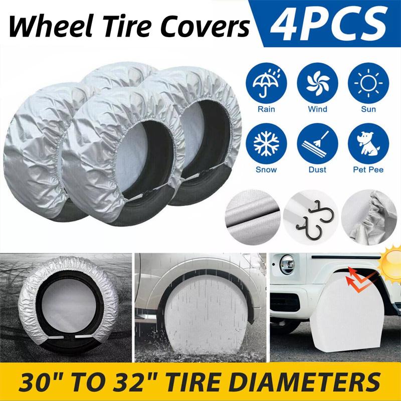 4 Pcs Car Tire Covers For RV Truck Camper Trailer Universal Vehicle Wheel Protector Car-Styling 30"-32" Tyre Storage Bag