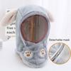 Kids Windproof Mask Integrated Hat Cute Rabbit Ears Plus Velvet To Keep Warm Hat Winter Cap For Kids For Motorbike Accessories
