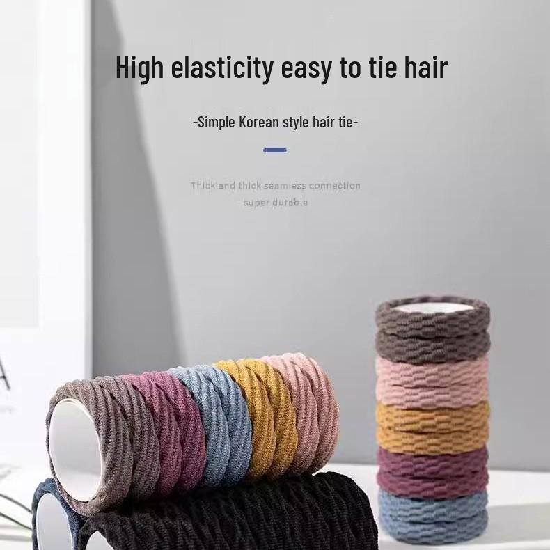 Durable Thick Elastic Hair Tie: Women's Seamless Korean Scrunchie