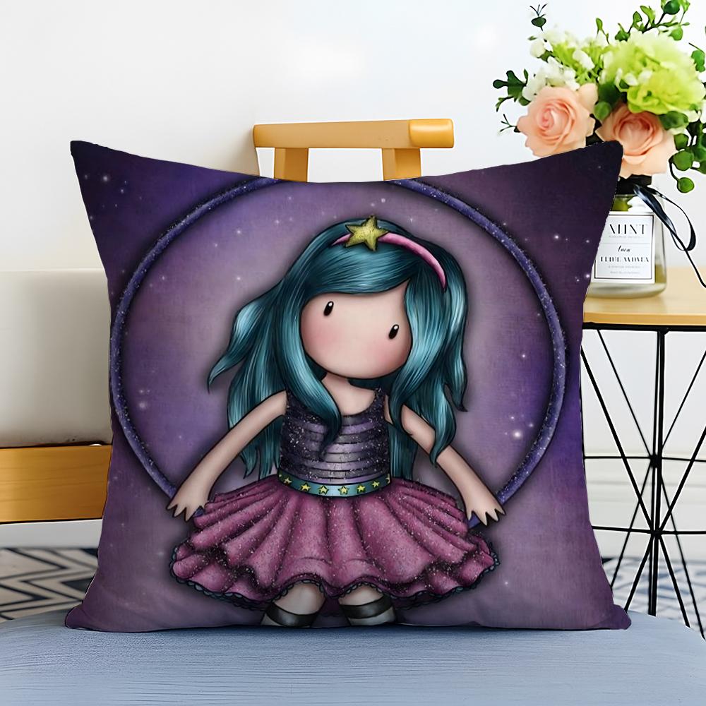 Cartoon SSantoro Gorjuss Cushion Cover Washable Linen Pillowcase Soft for Sofa Bed Cozy Home Room Decor