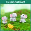 Adorable Resin Elephant Figurine Cute Desk Ornament For Fairy Garden Decoration