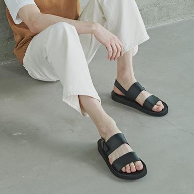 [Miami Project] Mesh Colts Strap Leather Sandals Vanta Black [S3012] [Shipped from Korea] 100% Authentic