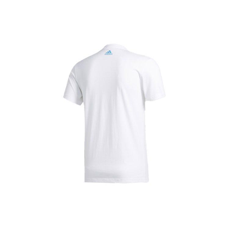 Adidas T Shirts Men's White Crew Neck Moderate Straight Fit FM7528