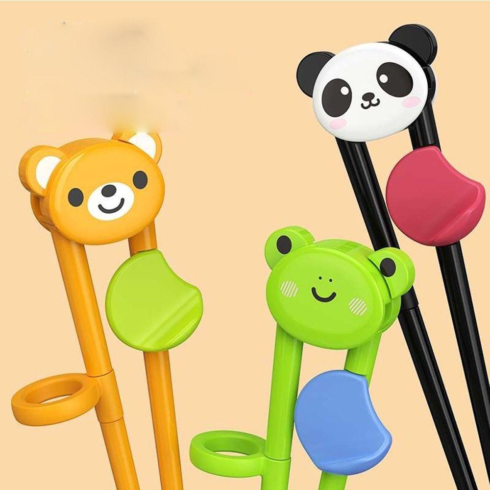 Cute Bear Frog Animal Silicone Tableware Eating Training Tools Baby Practice Helper Kids Chopsticks
