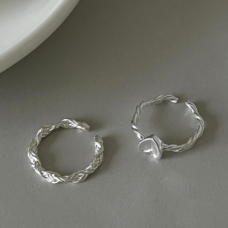 Chic Ins Style Heart Twisted Weave Ring For Women Adjustable Fashionable Accessory