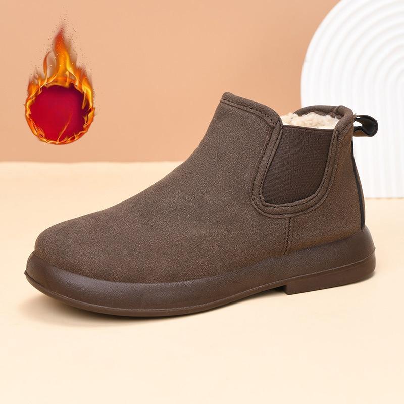 

Женская хлопковая обувь, теплая обувь, на плоской подошве, удобные и универсальные ботильоны, противоскользящие зимние ботинки 41 коричневый