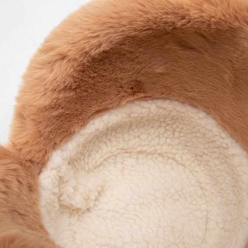 Autumn Winter Bucket Hat for Women Thickened Warm Wool Cap Dome Wide Brim Hat Soild Color Windproof Hat Clothes Accessories