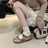 Cute Pink Cartoon Platform Mary Shoes Women's Spring New Single Shoes Velcro One Pedal College Style Flats
