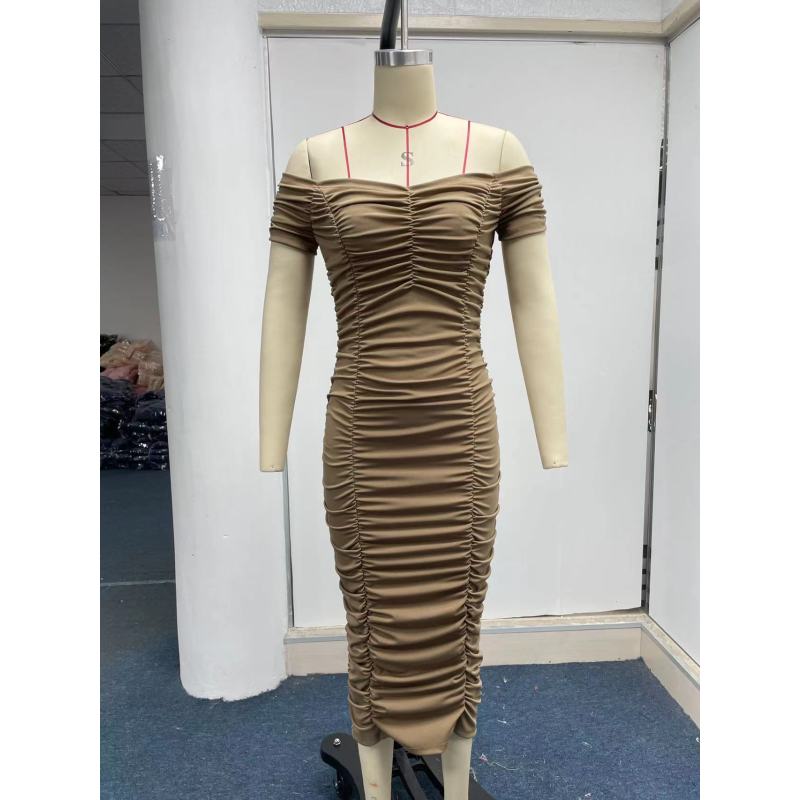 Sexy, elegantes Midikleid mit One-Shoulder-Rüstung für Damen