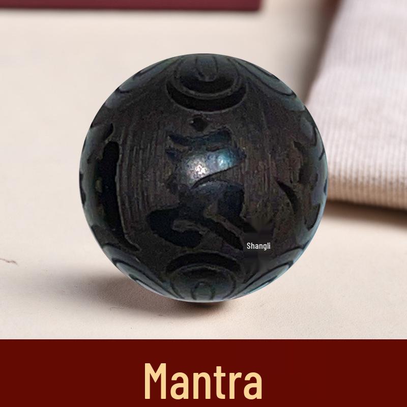 Ινδονησιακός Μαύρος Έβενος Σανταλόξυλο Μάλα Βραχιόλι με Χάντρες Κεφάλι Βούδα