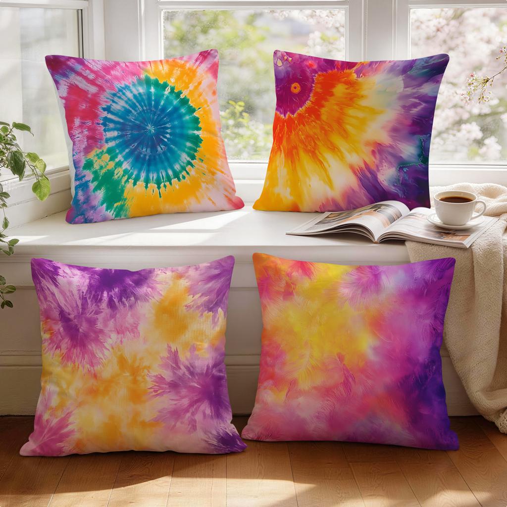 Tie Dye Pattern Cushions Pillowcase Polyester Cushion Cover Throw Pillow Pillowcover Home Car Sofa Decor