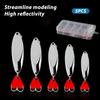 5Pcs Fishing Spoons Fishing Lures Compact Portable Casting Spoon Treble Hooks Jigs Hard Metal Spinner Baits for Freshwater Saltwater