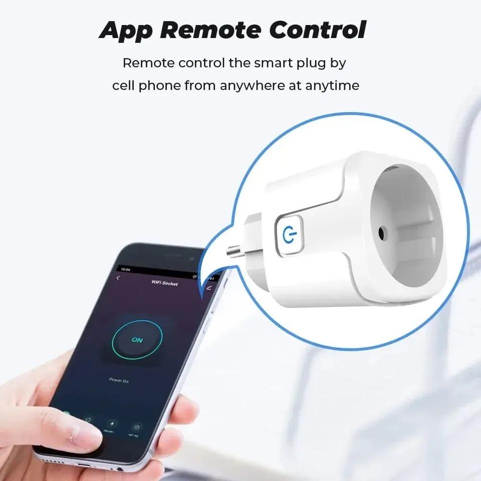 Smartplugg Zigbee EU 16A/20A Smartkontakt med strømovervåking Tidsstyring Stemmestyring Fungerer med Alexa Google Home Alice