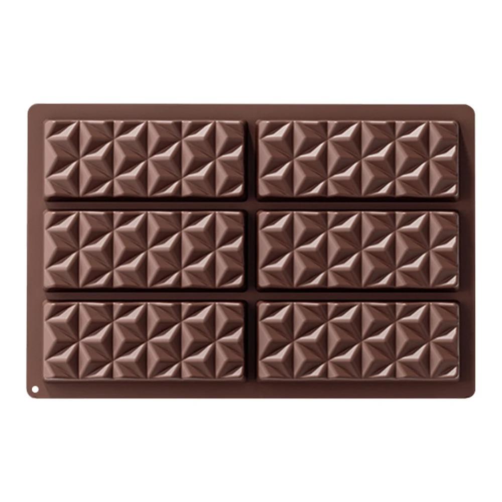 6 Cell Silicone Triangle Diamond Candy Mould DIY Chocolate Baking Mould Non-Stick Mini Cookie Candy Molds Household Baking Tools