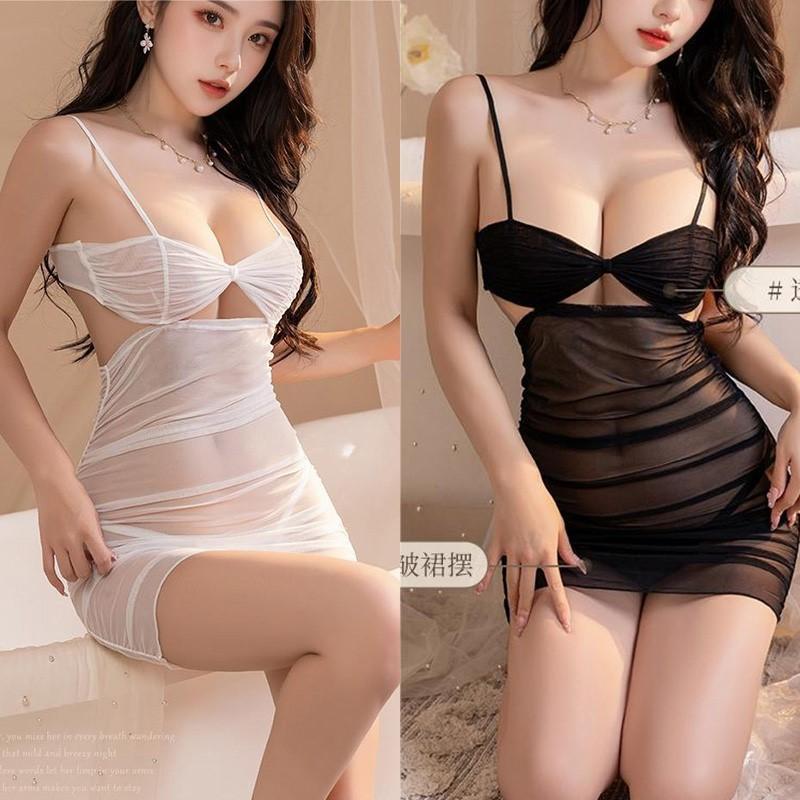 Women'S Summer Sex Dress Mesh Perspective Hollowed Out Pure Desire Small Chest Backless Dress Womens Dress Party Girl Dresses