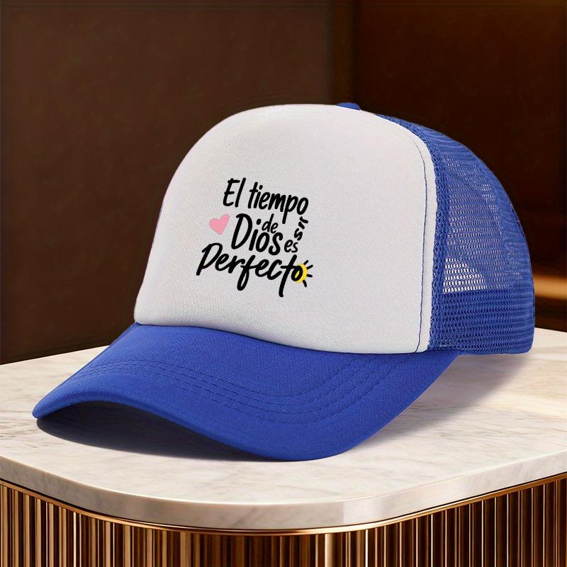 Gods Timing Is Perfect Spanish Phrase Trucker Hat Polyester Mesh Adjustable Casual Baseball Cap Gift