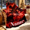 Custom Name Personalized Demon Slayer Print Blanket, Home Decor, Bedroom, Sofa, Camping, Couch, Gifts for Birthday Christmas